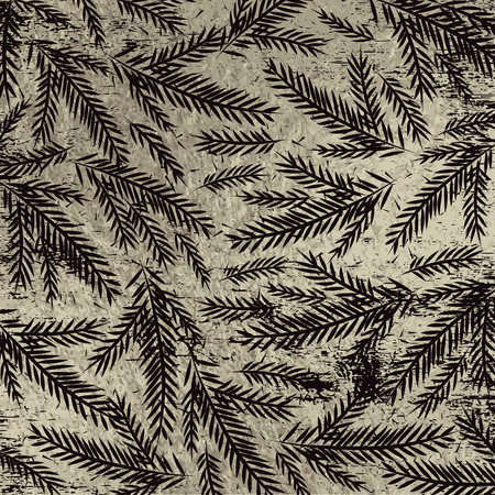 Grunge  silver christmas background with black alder twigs, vector illustrationのイラスト素材