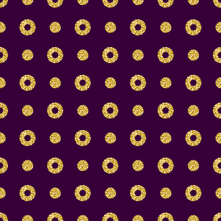 Purple pattern background with golden glittering circles, vector illustrationのイラスト素材
