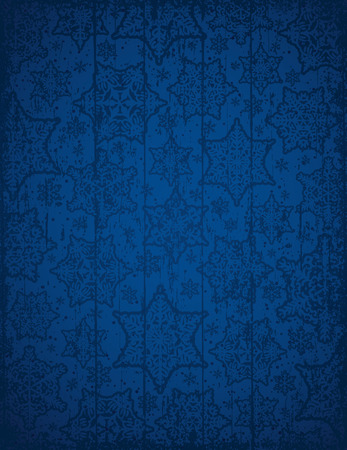 Blue christmas background with  snowflakes and stars, vector illustrationのイラスト素材