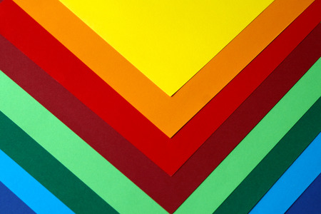 Geometric composition of several bright color sheets of paper. Suitable background for your design, presentation, brochure, web, banner, catalog, poster, book, magazine の写真素材