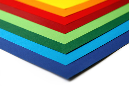 Geometric composition of several bright color sheets of paper. Suitable background for your 
design, presentation, brochure, web, banner, catalog, poster, book, magazine の写真素材
