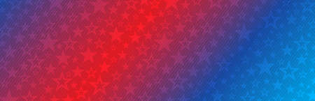 Web banner with elements of the American national flag, many stars. Decorative USA banner suitable for background, headers, posters, cards, website. Vector illustrationのイラスト素材
