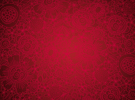 Red background with of spring flowers. Womans day holidays design. Valentines day. Holiday background, headers, posters, cards, website. Vector illustrationのイラスト素材