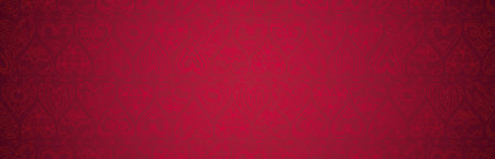 Red banner with valentines hearts. Valentines greeting banner. Horizontal holiday background, headers, posters, cards, website. Vector illustrationのイラスト素材