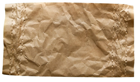 Cardboard banner texture isolated on white background. Craft paper texture sheet abstract background, wrapping texture. Texture of recycle paper. Horizontal banner.の写真素材