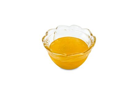 glass bowl with honeyの写真素材