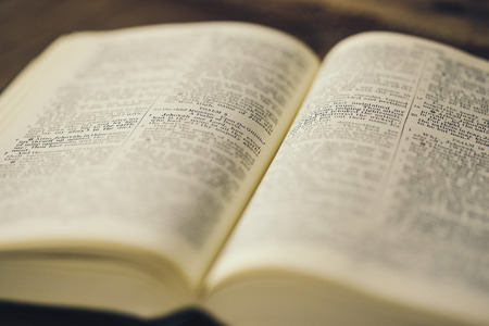 Close-up Shot Of Open Bibleの写真素材