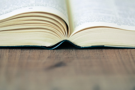 Close-up Shot Of Open Bibleの写真素材