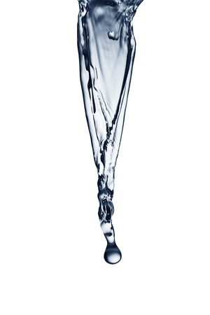Blue water splash isolated on white backgroundの写真素材