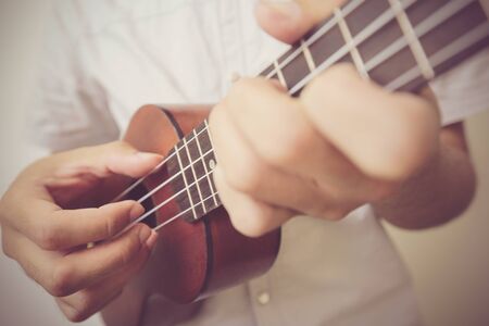 Playing Ukuleleの写真素材