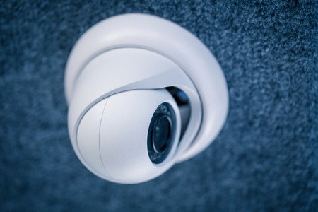 Modern Security Camera on the Ceilingの写真素材