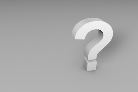 3D Question Mark isolated on white with shadows.の写真素材