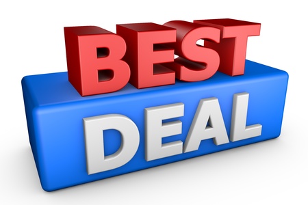 Best Deal 3D text isolated on white background.の写真素材