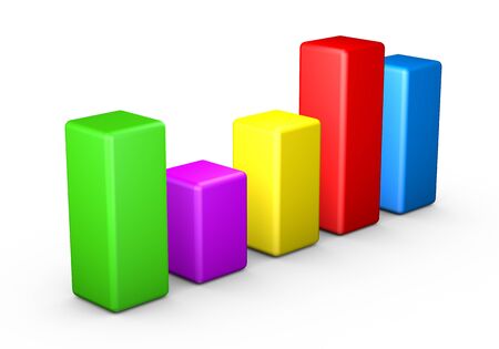 Business finance bar chart graph isolated on white.の写真素材