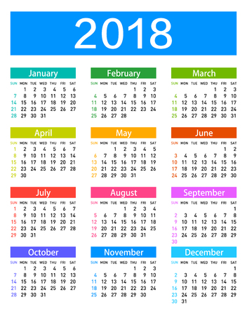 calendar for 2018 year.のイラスト素材