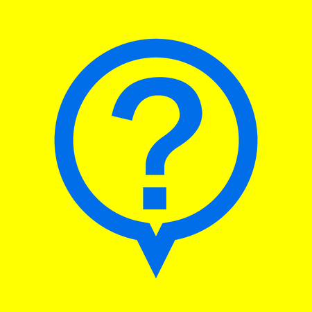 Question mark icon isolated on yellow background.のイラスト素材