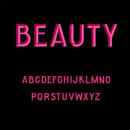 Alphabet letters with 3d effect and inner shadows. Vector illustration with english alphabet.のイラスト素材
