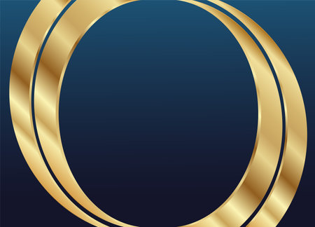 Gold and Dark Blue Background. Modern Empty Design Template. Vector Abstract Backdrop. Award Certificate.のイラスト素材