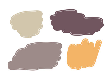 Hand Drawn Abstract Marker Backgrounds Set. Vector Scribble Felt Tip Pan Frames. Simple Design Elements for Banners and Templates.のイラスト素材