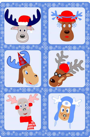 Christmas with fun reindeerのイラスト素材