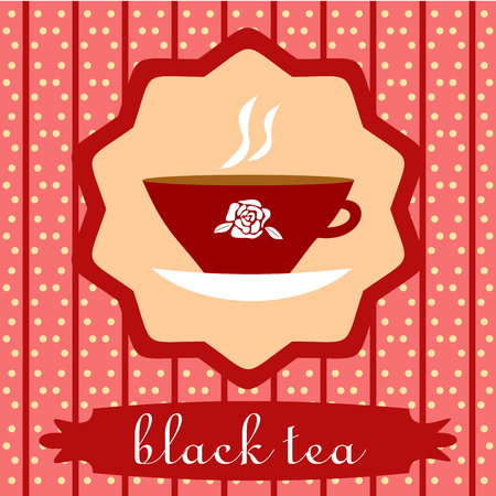 background with Cup of black teaのイラスト素材