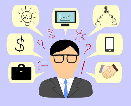 main ideas and goals of a businessmanのイラスト素材