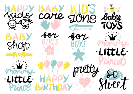 12 Children S Logo With Handwriting Happy Birthday Baby Care Zone Toys Shop For Girls Boys Mommy Little Princess Prince Pretty So Sweet Kids Background Poster Emblem Iconのイラスト素材 ストックフォト 写真素材 のstock Foto ストックドットフォト