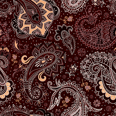 Colorful ethnic seamless pattern. Vector imitation fabric textureのイラスト素材