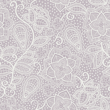 Vector lace seamless pattern, floral lace wallpaperのイラスト素材