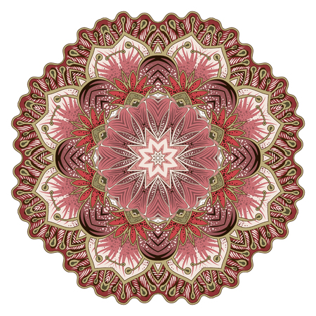 Vector rosette ornament. Colorful mandala. Vector snowflakeのイラスト素材