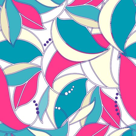 Colorful floral decorative pattern. Vector seamless backgroundのイラスト素材