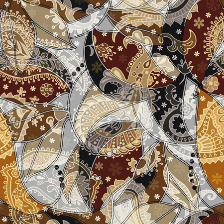 Colorful Paisley seamless pattern. Indian backdropのイラスト素材