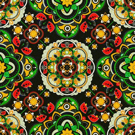Colorful Paisley seamless pattern. Indian ornamental backdrop
