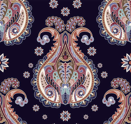 Indian ornamental wallpaper. Folk indian pattern. Paisley ornament background. Asian dark wallpaper....