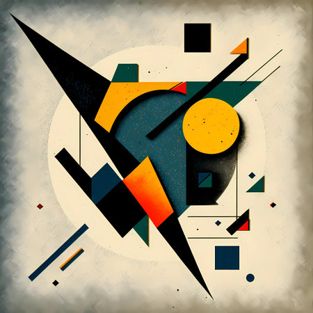 Abstract geometric composition on grunge background. decorative abstract poster printの素材