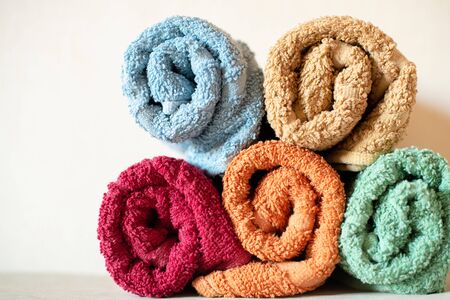 Towels on light background