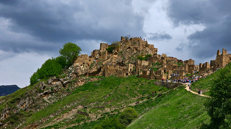 Ruins of the medieval fortress in Tbilisi, Georgia.の写真素材