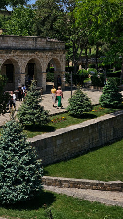 Tourists visit the ancient city of Tbilisi, Georgiaの写真素材