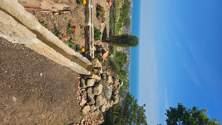 Panoramic view of the city of Taormina, Sicily, Italyの写真素材