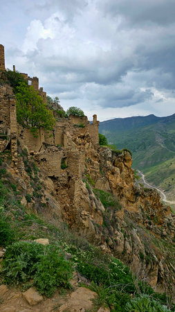 The ruins of the medieval castle in the mountains. Georgia. Tbilisi.の写真素材