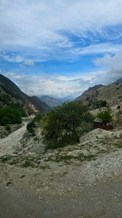 Panoramic view of the valley in the mountains of Turkey.