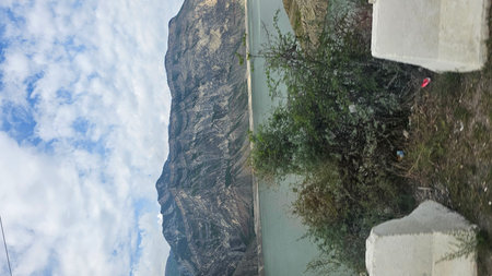 Panoramic view of the gorge of the river. The gorge of the river.の写真素材