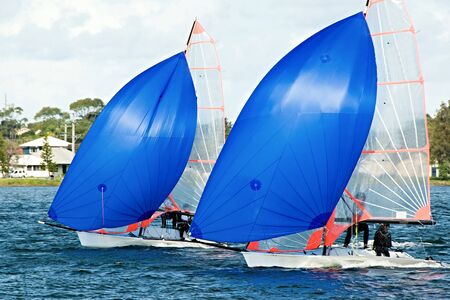 High School Children Sailing.Lake Macquarie. April 2013.の写真素材
