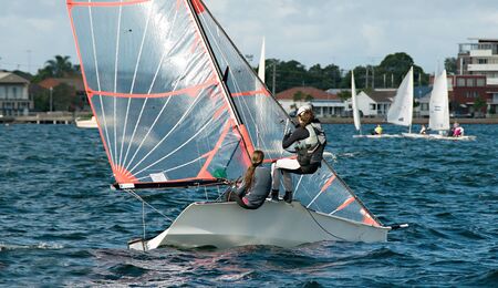 Children Sailing in the Australian Combined High School Sailing Championships.の写真素材