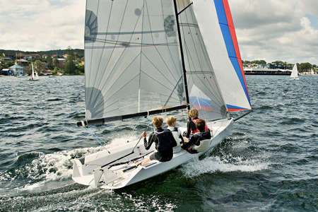 High School Sailing Championships at Belmont, Lake Macquarie, New South Wales, Australia.の写真素材