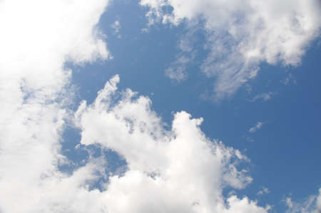 Nephology at its best. A beautiful meteorological sky cloudscape scene, with white Cumulus cloud formation in a light blue sky. Atmospheric beauty in nature. New South Wales, Australia.の写真素材