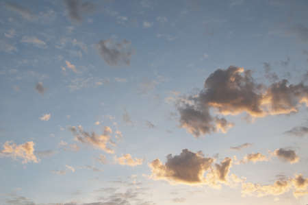 Nephology at its best. A beautiful meteorological sky cloudscape scene, with white Cumulus cloud formation in a mid blue sky. Atmospheric beauty in nature. New South Wales, Australia.の写真素材