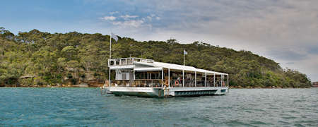 Floating VIP. personnel viewing barge at Sydney Harbour, NSW. Australia. Nautical outdoors commercial use image.の写真素材