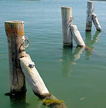 A coastal scenic photo with three mooring posts in calm water.

Photographed  Australia.の写真素材