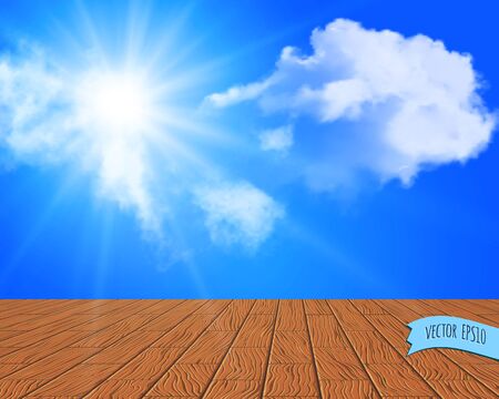 Summer background with clouds on the skyのイラスト素材